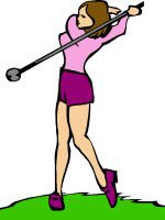 Left-handed Female Golfer