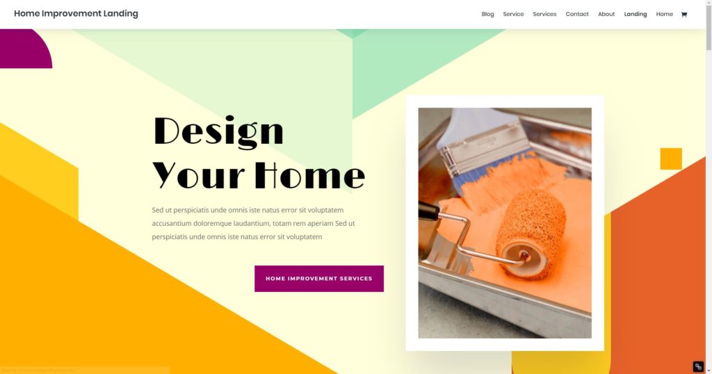 Home Improvement Business Responsive Website Desktop Version