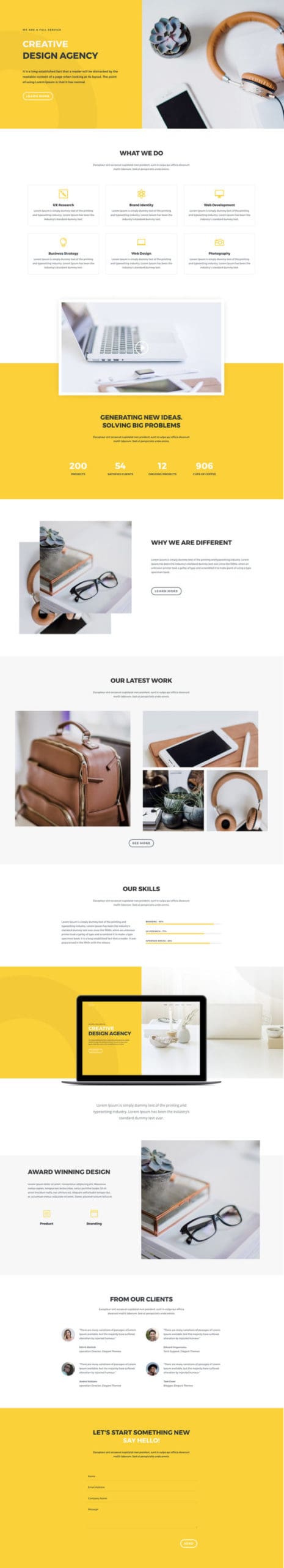 Design Agency Home Page - full page