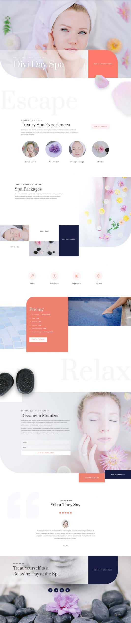 Day Spa Landing Page