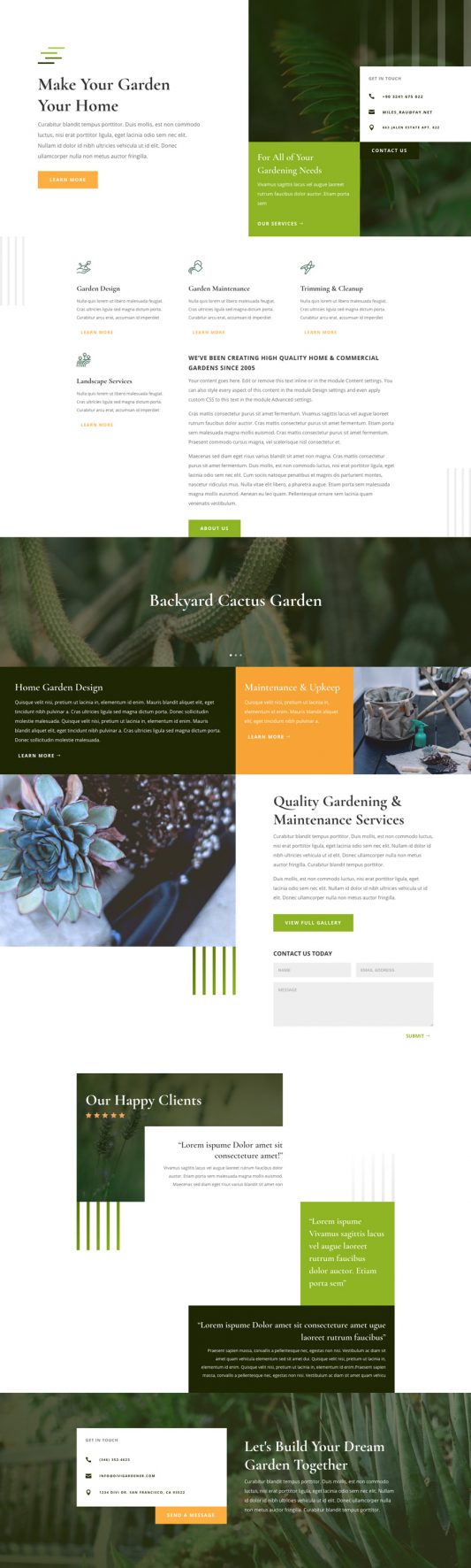 Gardener Landing Page