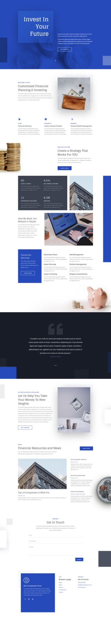 Investment Company Landing Page