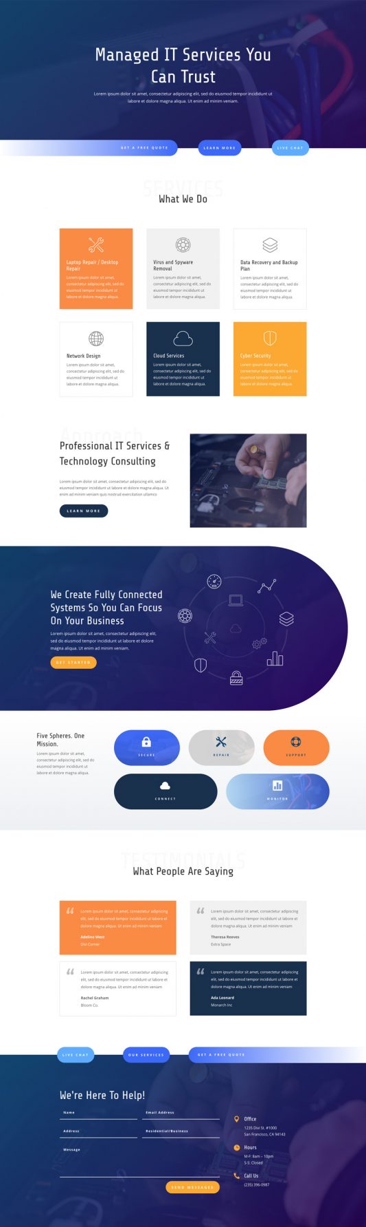 IT Services Landing Page