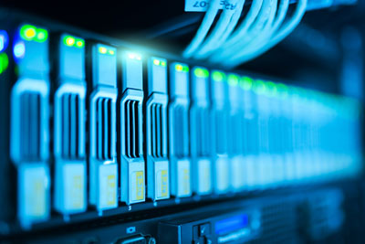 Weber servers in a rack in the server room