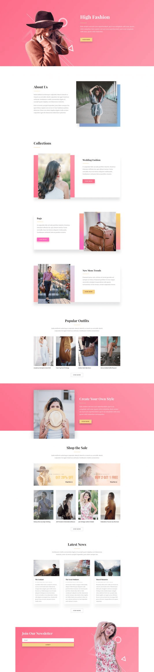 Fashion Home Page - full page