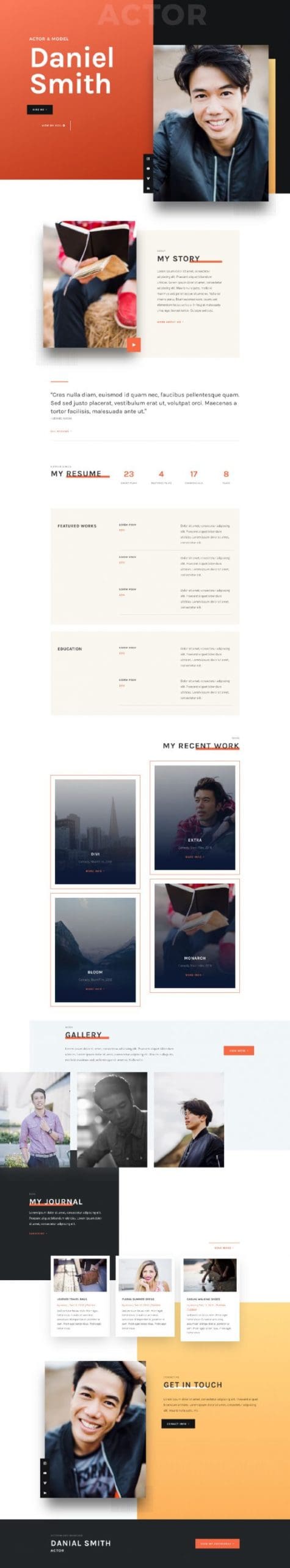 Actor CV Landing Page