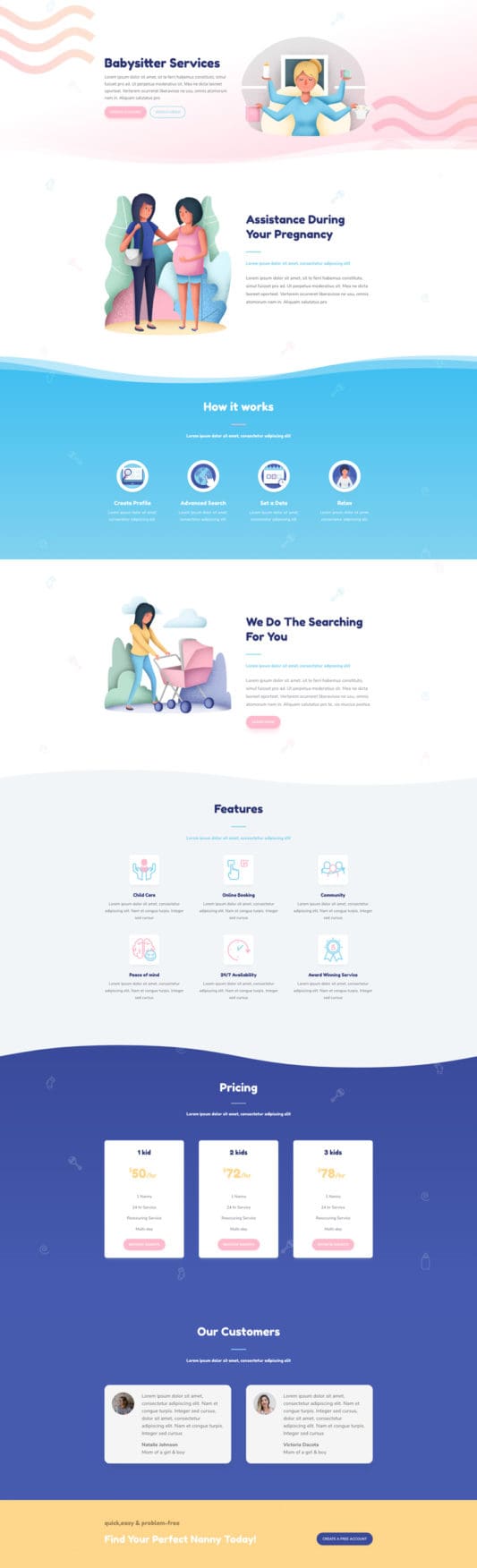 Babysitter Landing Page