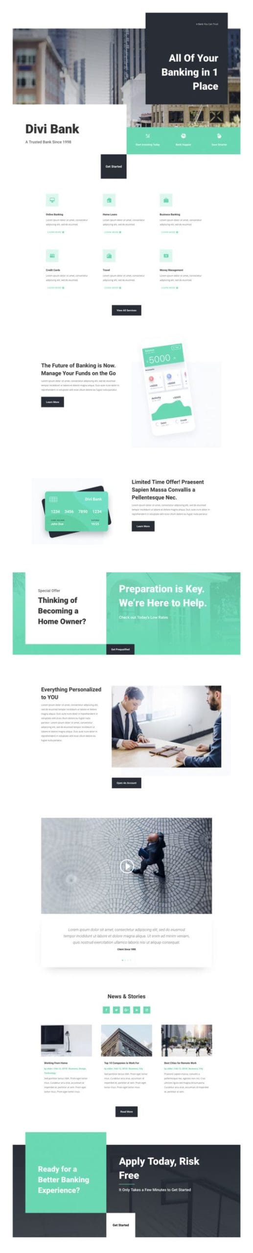 Bank Landing Page
