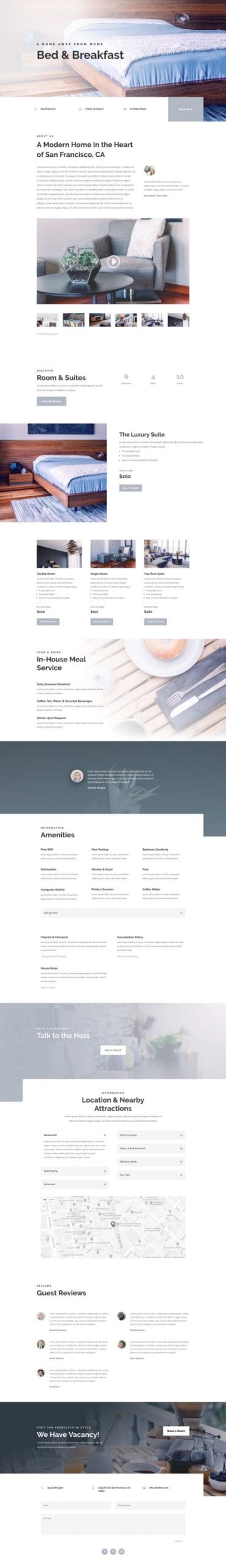 Bed & Breakfast Landing Page