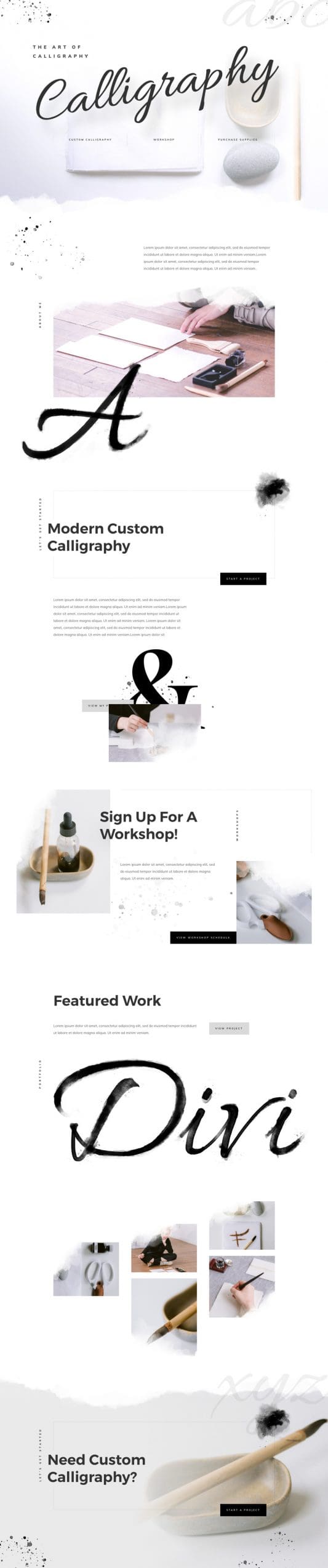 Calligrapher Landing Page