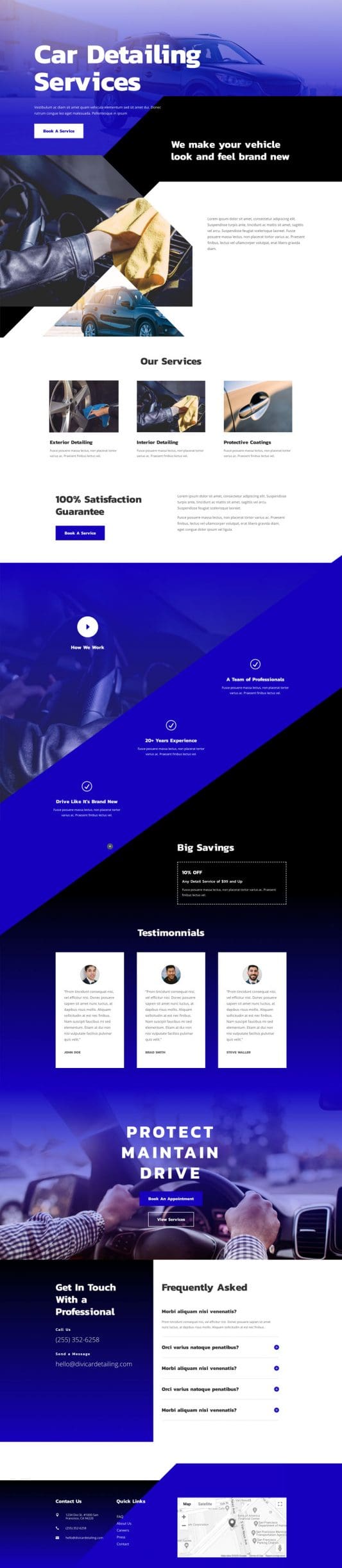 Car Detailing Landing Page