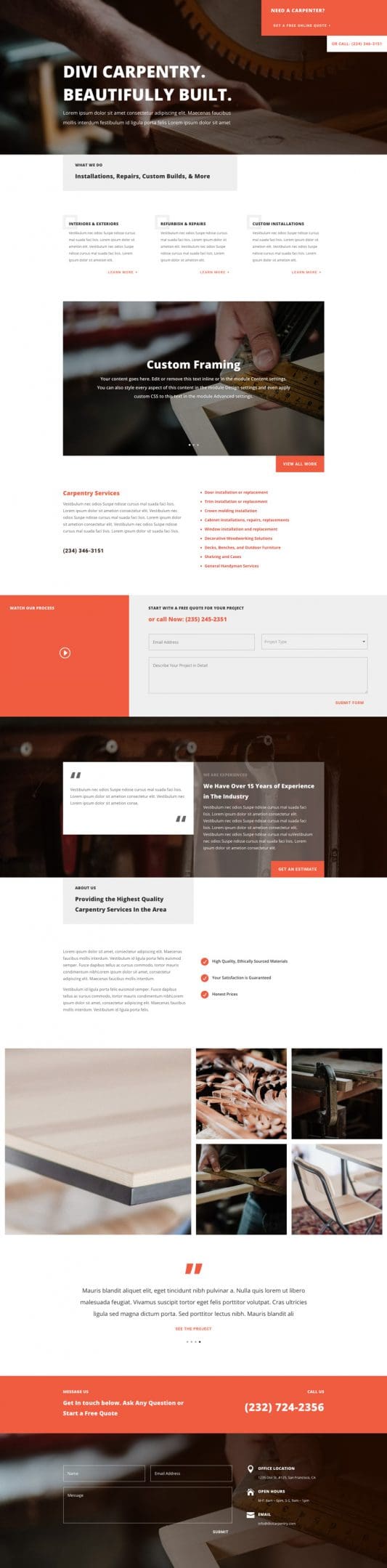 Carpenter Landing Page