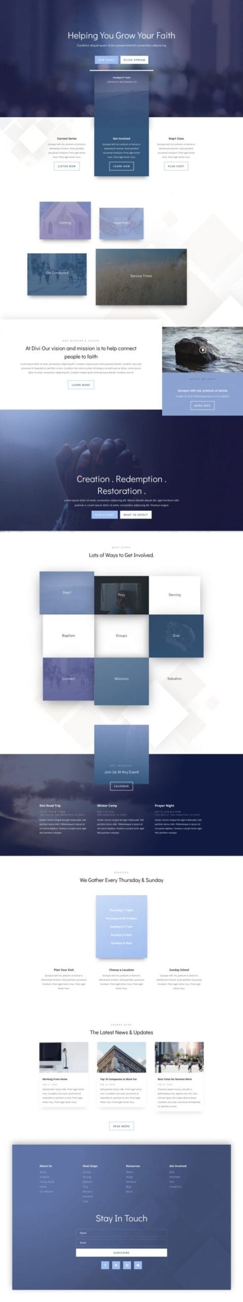 Church Landing Page