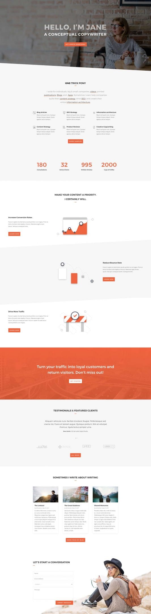 Copywriter Landing Page