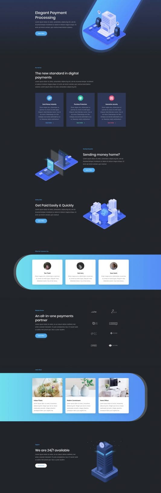 Digital Payments Landing Page