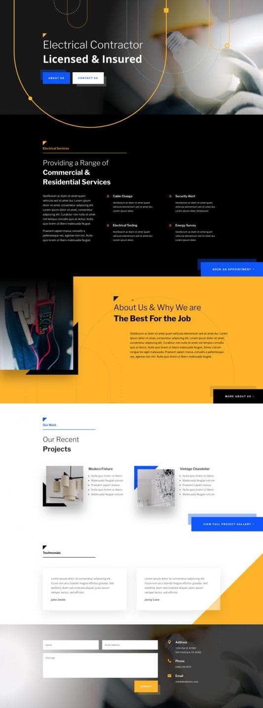 Electrician Landing Page