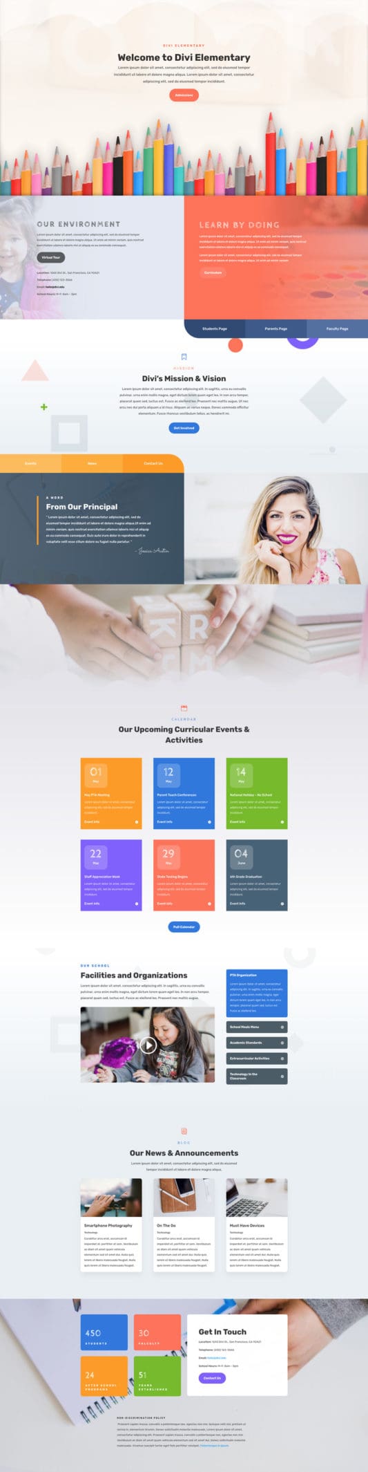 Elementary School Landing Page
