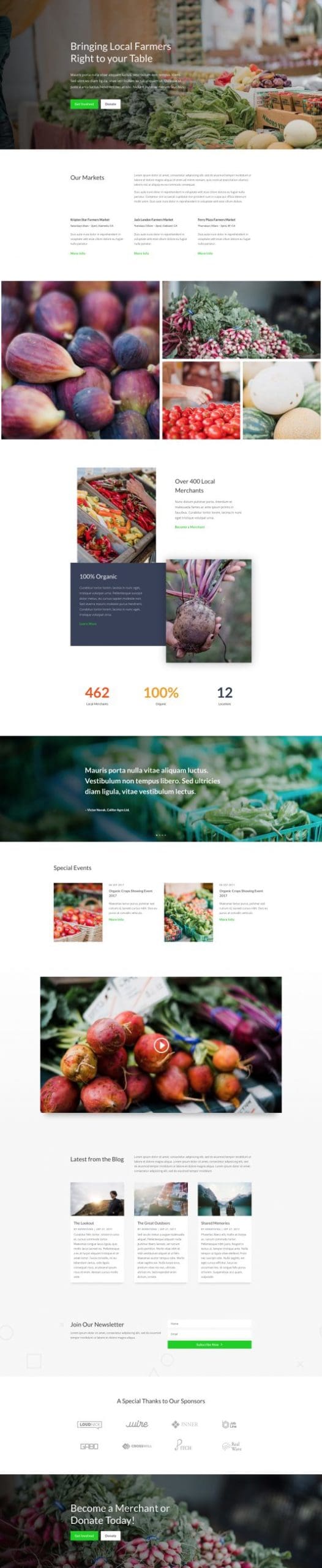 Farmers Market Landing Page