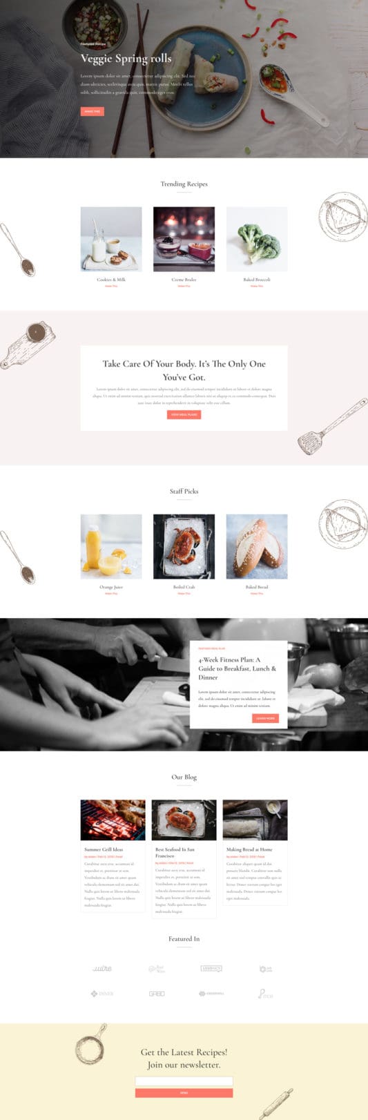 Food Recipes Landing Page