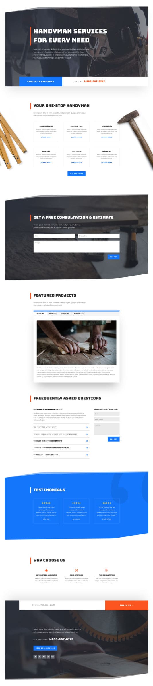 Handyman Landing Page