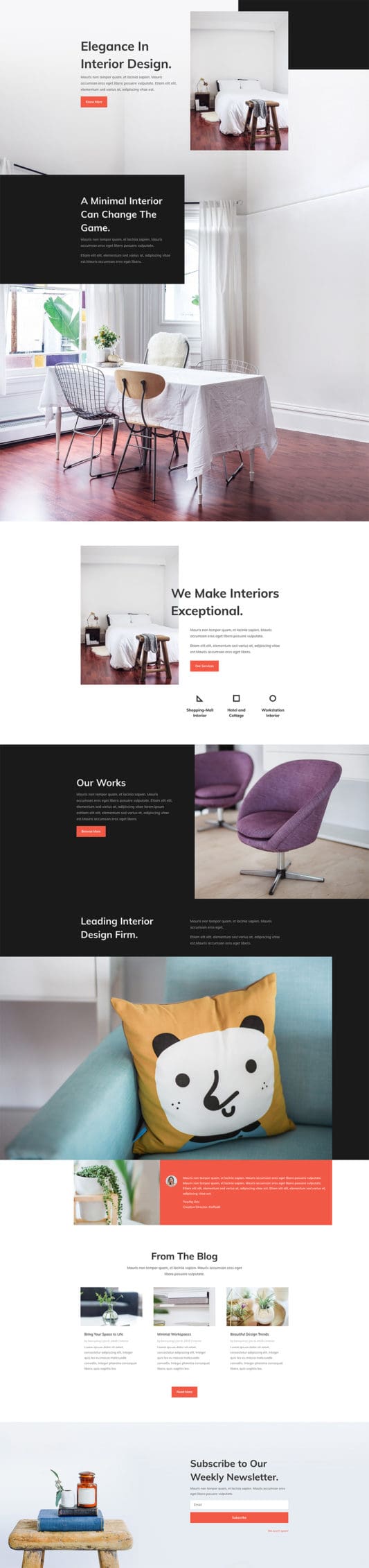 Interior Design Landing Page