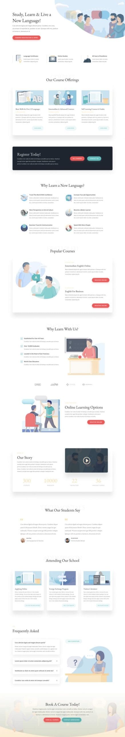 Language School Landing Page