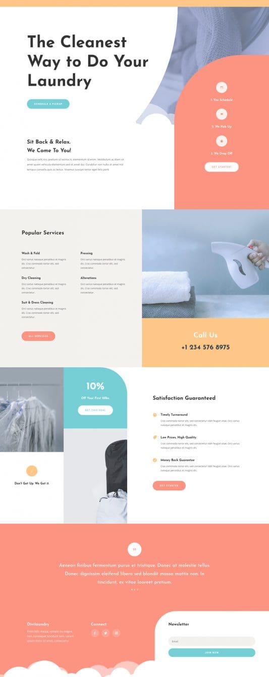 Laundry Services Landing Page