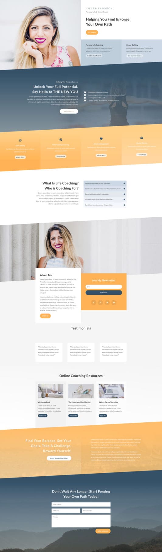 Life Coach Landing Page