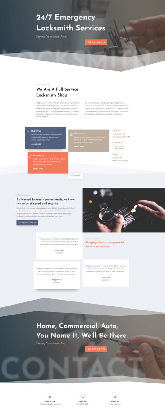 Locksmith Landing Page