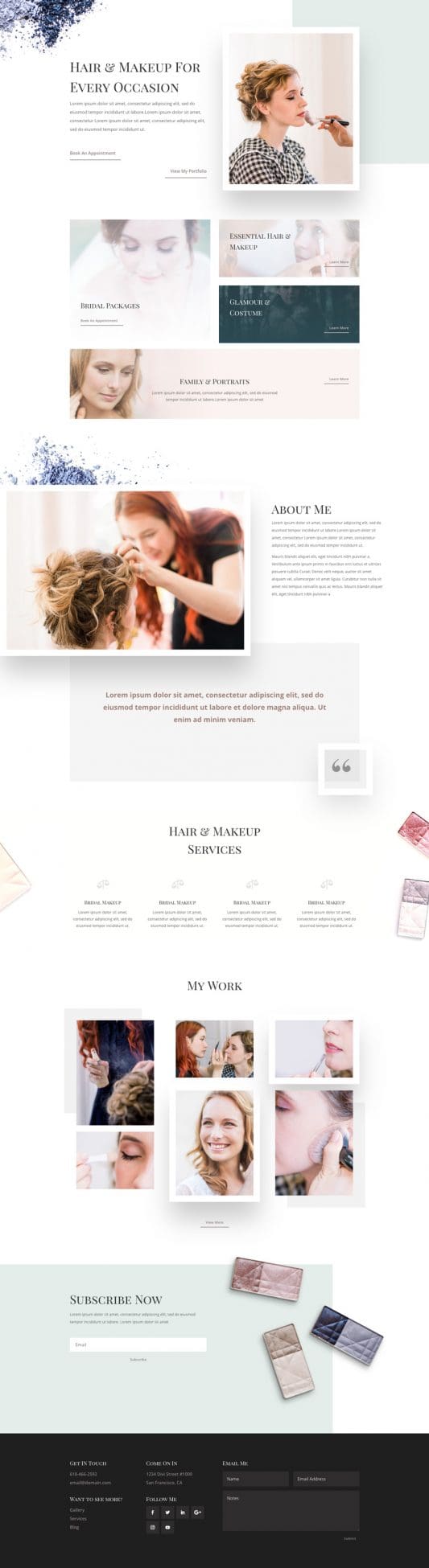 Makeup Artist Landing Page