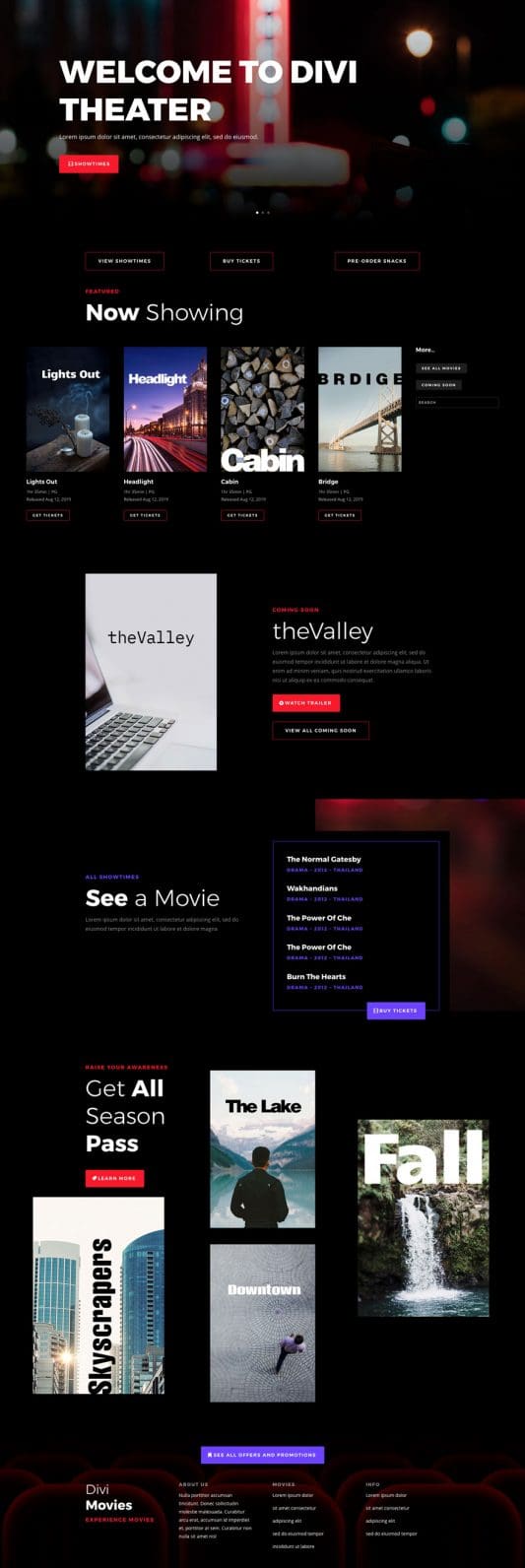 Movie Theater Landing Page