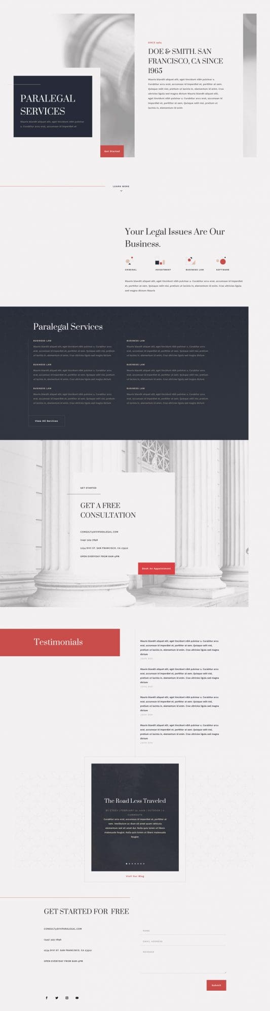 Paralegal Landing Page