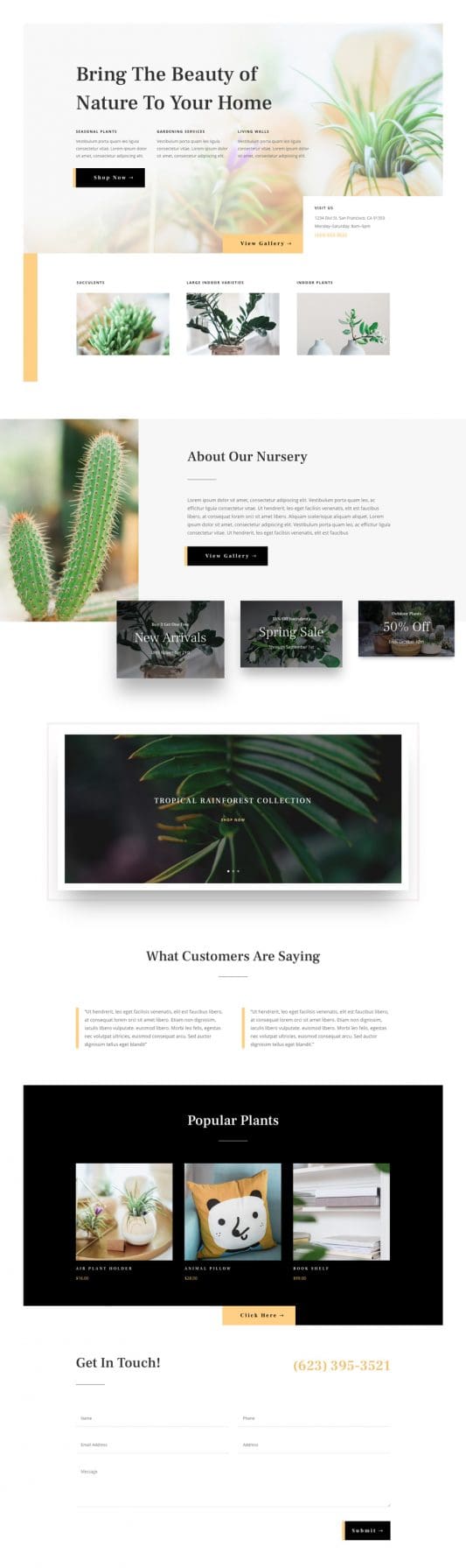 Plant Nursery Landing Page