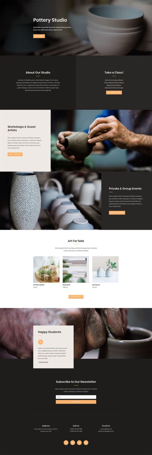 Pottery Studio Landing Page