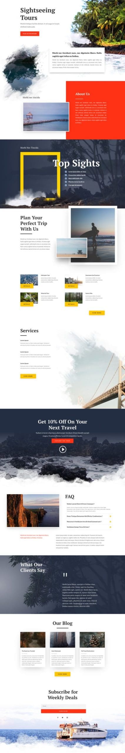 Sightseeing Landing Page