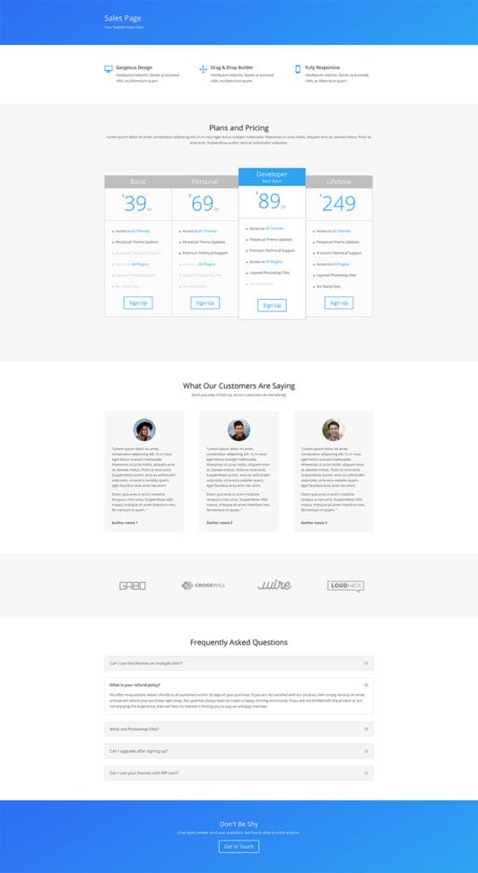 Simple Sales Page