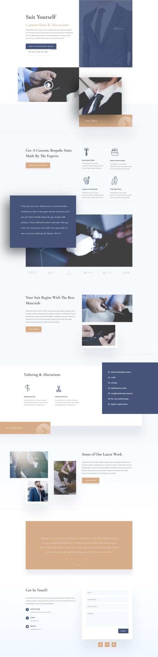 Suit Tailor Landing Page