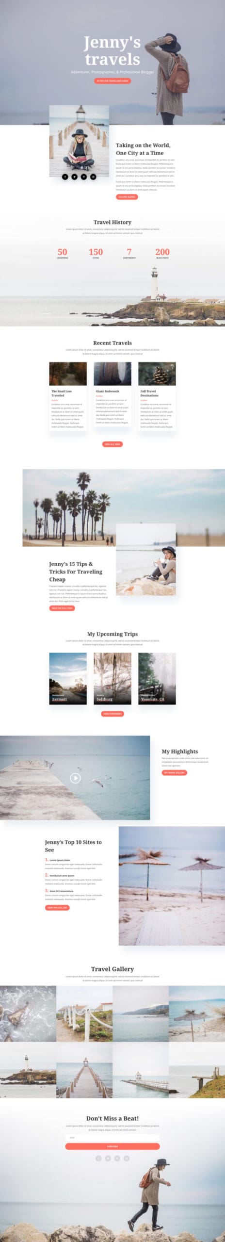 Travel Blog Landing Page