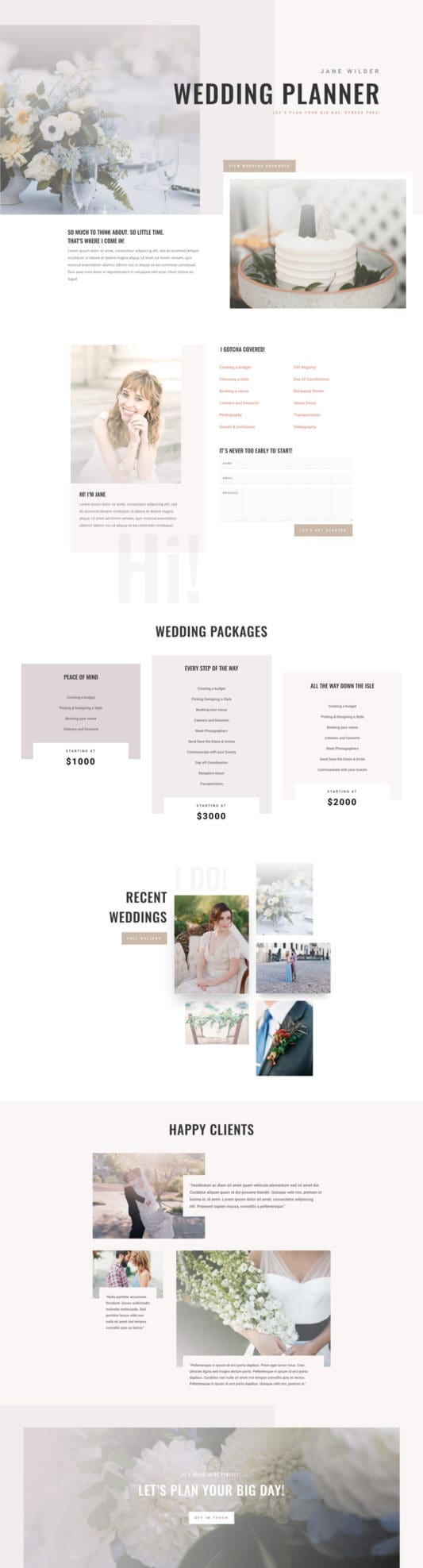 Wedding Planner Landing Page
