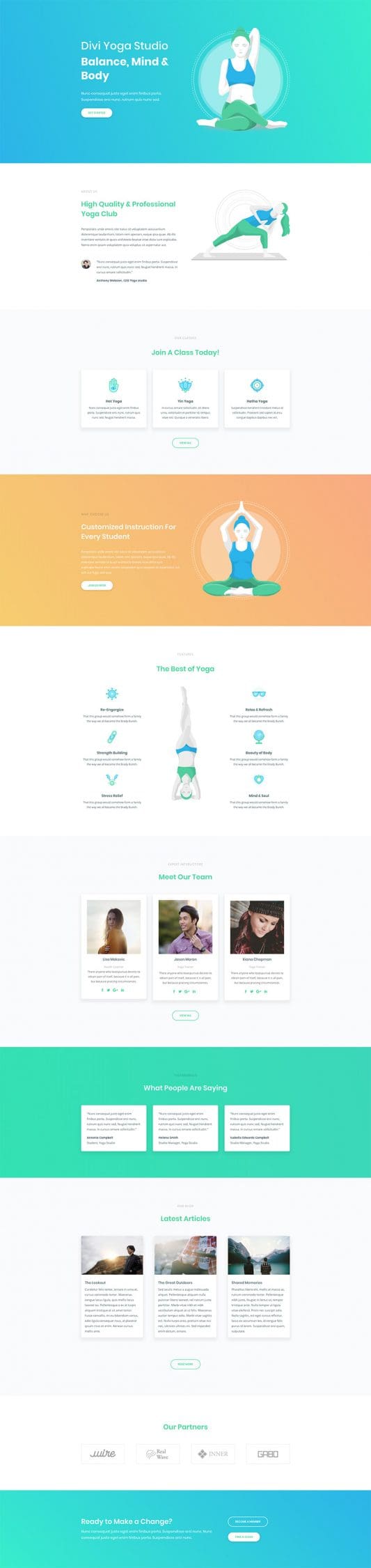 Yoga Studio Landing Page