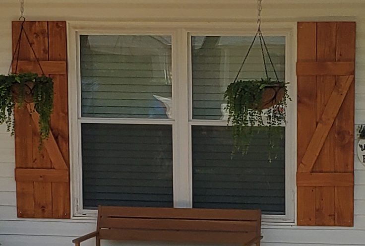 stained wood shutters